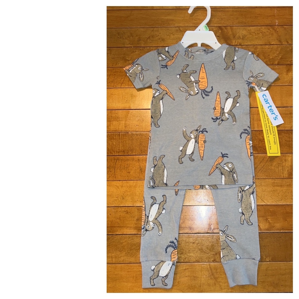 Carter's Gray Easter Bunny Pajamas